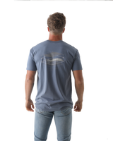 The Salt Water Seeker Mens Map 3.0 T-Shirt in Faded Blue