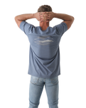 The Salt Water Seeker Mens Map 3.0 T-Shirt in Faded Blue