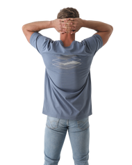 The Salt Water Seeker Mens Map 3.0 T-Shirt in Faded Blue