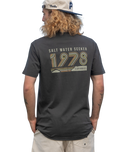 The Salt Water Seeker Mens Retro T-Shirt in Faded Black