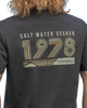The Salt Water Seeker Mens Retro T-Shirt in Faded Black