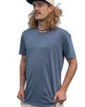 The Salt Water Seeker Mens Retro T-Shirt in Faded Blue
