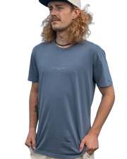 The Salt Water Seeker Mens Retro T-Shirt in Faded Blue