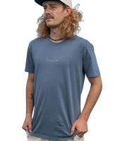 The Salt Water Seeker Mens Retro T-Shirt in Faded Blue