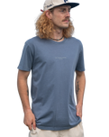 The Salt Water Seeker Mens Retro T-Shirt in Faded Blue