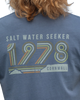 The Salt Water Seeker Mens Retro T-Shirt in Faded Blue