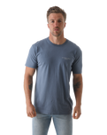 The Salt Water Seeker Mens Set On T-Shirt in Faded Blue