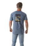 The Salt Water Seeker Mens Set On T-Shirt in Faded Blue