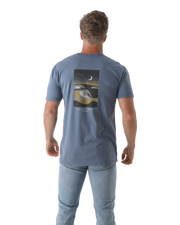 The Salt Water Seeker Mens Set On T-Shirt in Faded Blue