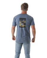 The Salt Water Seeker Mens Set On T-Shirt in Faded Blue