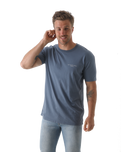 The Salt Water Seeker Mens Set On T-Shirt in Faded Blue