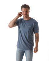 The Salt Water Seeker Mens Set On T-Shirt in Faded Blue