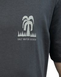 The Salt Water Seeker Mens Signz T-Shirt in Faded Black