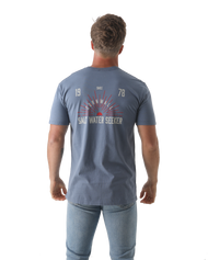 The Salt Water Seeker Mens Texas T-Shirt in Faded Blue