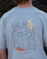 Abstract Faded T-Shirt in Faded Powder