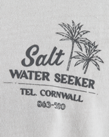 The Salt Water Seeker Mens Bolthole Faded T-Shirt in Faded Bone