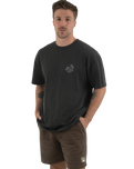 The Salt Water Seeker Mens Bolthole Faded T-Shirt in Faded Coal