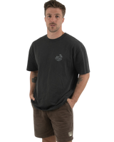 The Salt Water Seeker Mens Bolthole Faded T-Shirt in Faded Coal