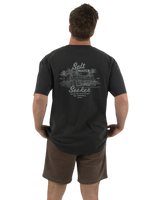 The Salt Water Seeker Mens Bolthole Faded T-Shirt in Faded Coal