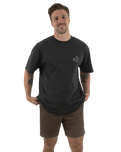 The Salt Water Seeker Mens Bolthole Faded T-Shirt in Faded Coal