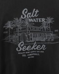The Salt Water Seeker Mens Bolthole Faded T-Shirt in Faded Coal