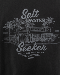 The Salt Water Seeker Mens Bolthole Faded T-Shirt in Faded Coal