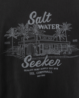 The Salt Water Seeker Mens Bolthole Faded T-Shirt in Faded Coal