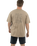The Salt Water Seeker Mens Blue Print Faded T-Shirt in Faded Khaki