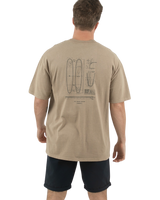 The Salt Water Seeker Mens Blue Print Faded T-Shirt in Faded Khaki