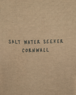 The Salt Water Seeker Mens Blue Print Faded T-Shirt in Faded Khaki
