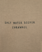 The Salt Water Seeker Mens Blue Print Faded T-Shirt in Faded Khaki