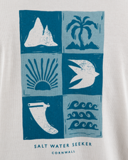 The Salt Water Seeker Mens Island Life T-Shirt in Faded Bone