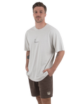 The Salt Water Seeker Mens Logger T-Shirt in Faded Bone