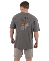 The Salt Water Seeker Mens Polzy T-Shirt in Faded Grey