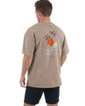 The Salt Water Seeker Mens Polzy T-Shirt in Faded Khaki