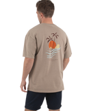 The Salt Water Seeker Mens Polzy T-Shirt in Faded Khaki