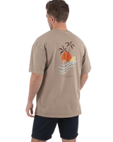 The Salt Water Seeker Mens Polzy T-Shirt in Faded Khaki