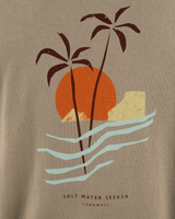 The Salt Water Seeker Mens Polzy T-Shirt in Faded Khaki