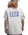 The Salt Water Seeker Mens Retro T-Shirt in Bone