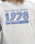 The Salt Water Seeker Mens Retro T-Shirt in Bone