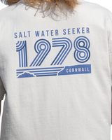 The Salt Water Seeker Mens Retro T-Shirt in Bone