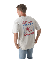 The Salt Water Seeker Mens Rodeo Diner T-Shirt in Bone