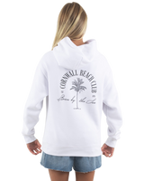 The Born by the Sea Womens Cornwall Palm Hoodie in White
