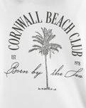 The Born by the Sea Womens Cornwall Palm Hoodie in White