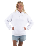 The Born by the Sea Womens Cornwall Palm Hoodie in White
