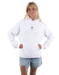 The Born by the Sea Womens Cornwall Palm Hoodie in White