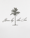 The Born by the Sea Womens Cornwall Palm Hoodie in White