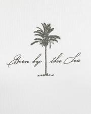 The Born by the Sea Womens Cornwall Palm Hoodie in White