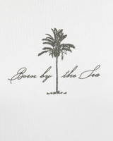 The Born by the Sea Womens Cornwall Palm Hoodie in White