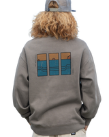 The Salt Water Seeker Mens Trio Sweatshirt in Faded Grey